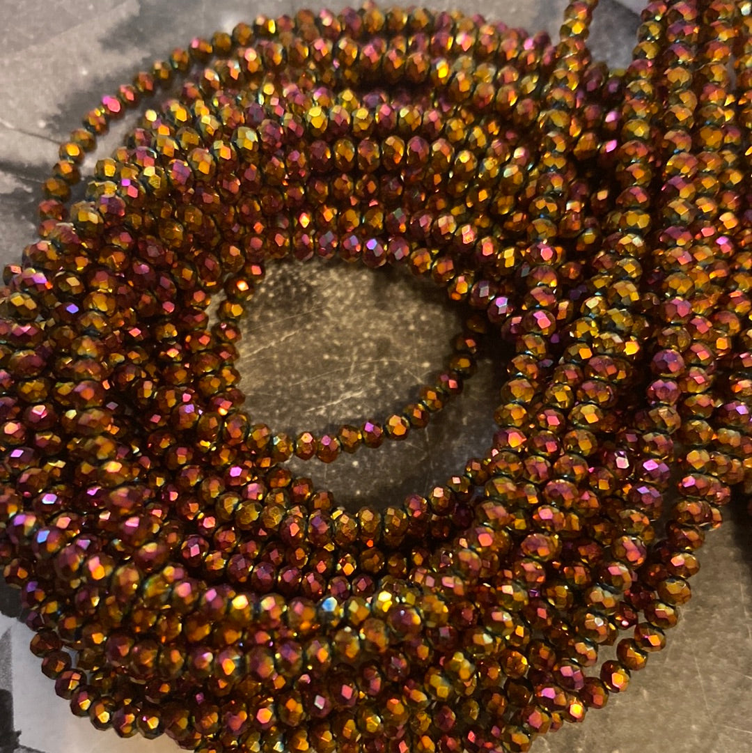 2mm  Faceted Rondelle glass beads