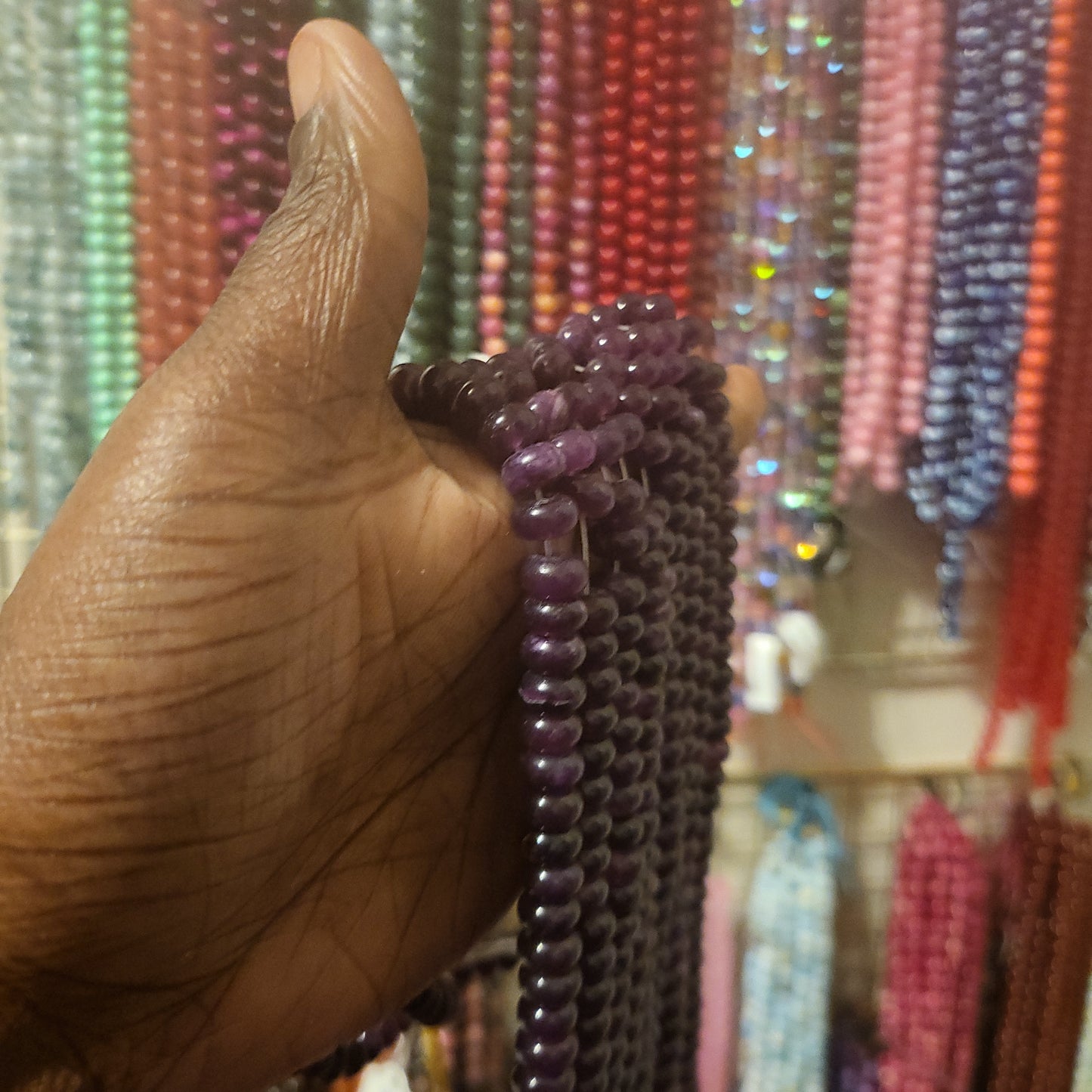 purple small beads
