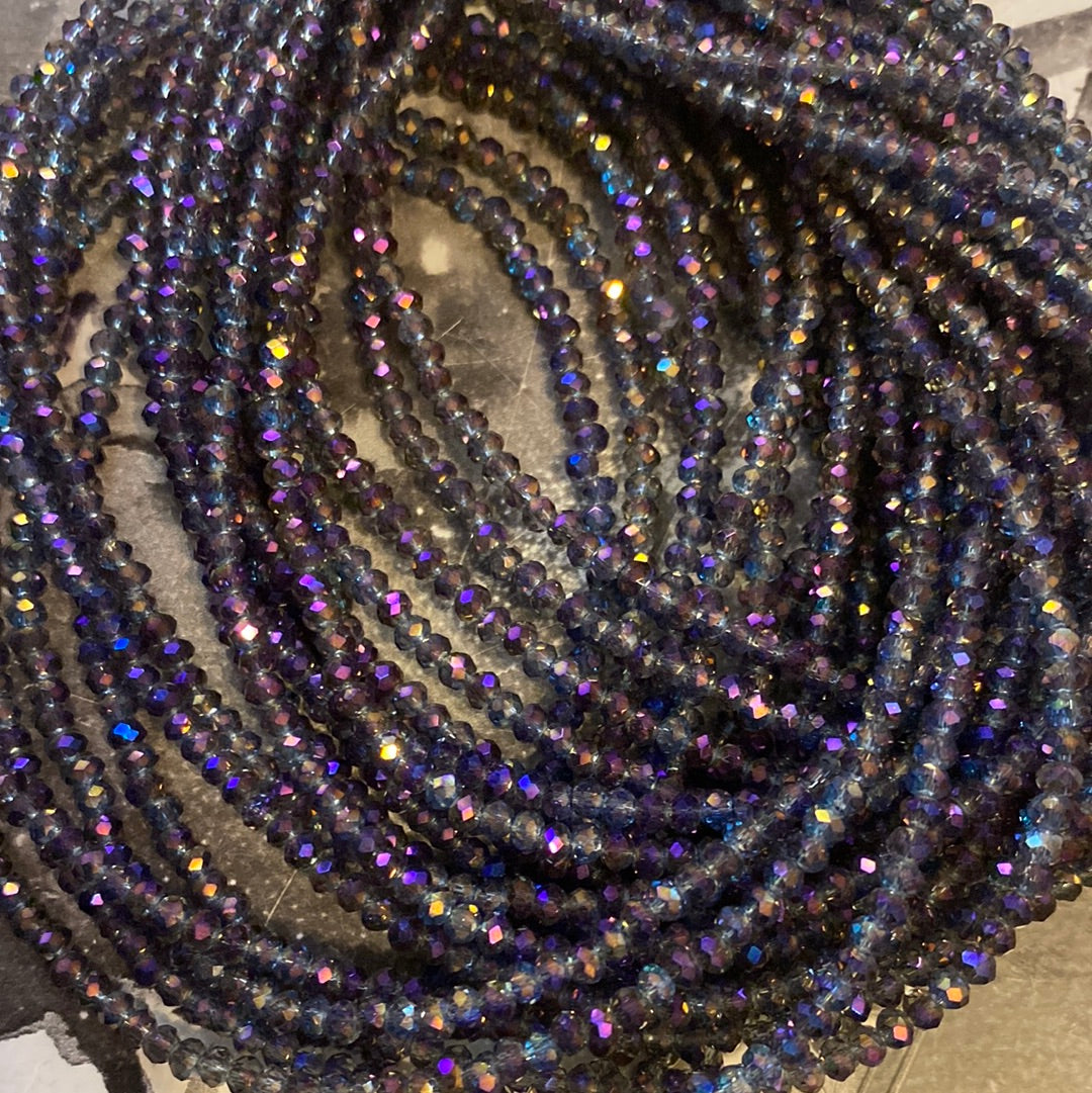 2mm  Faceted Rondelle glass beads