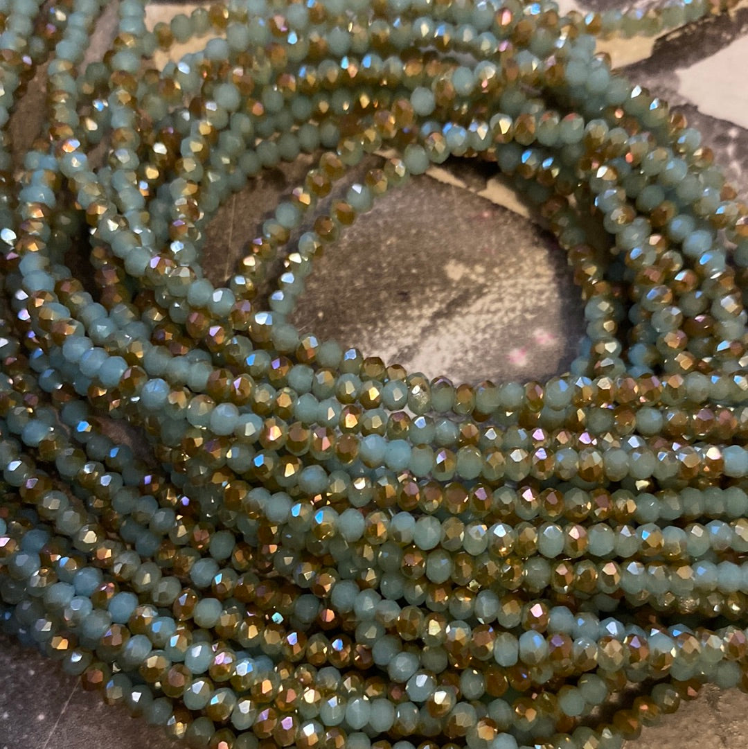 2mm  Faceted Rondelle glass beads