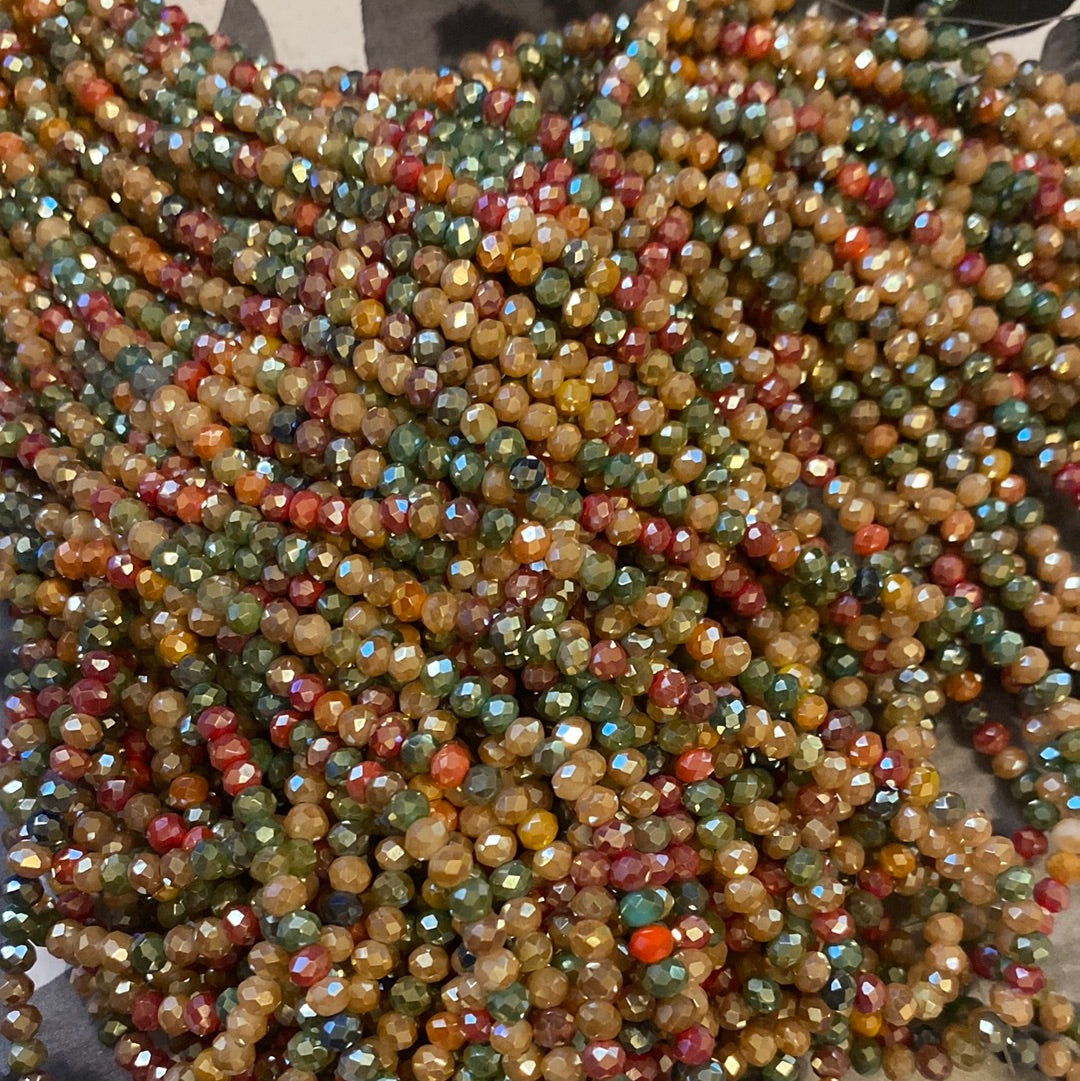 4mm Faceted Rondelle glass beads