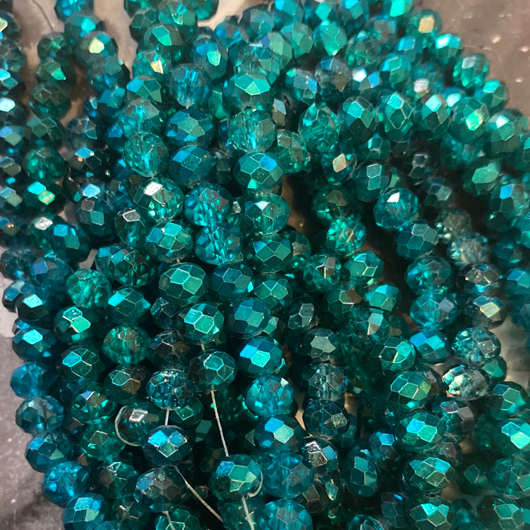 8mm Faceted Rondelle glass beads