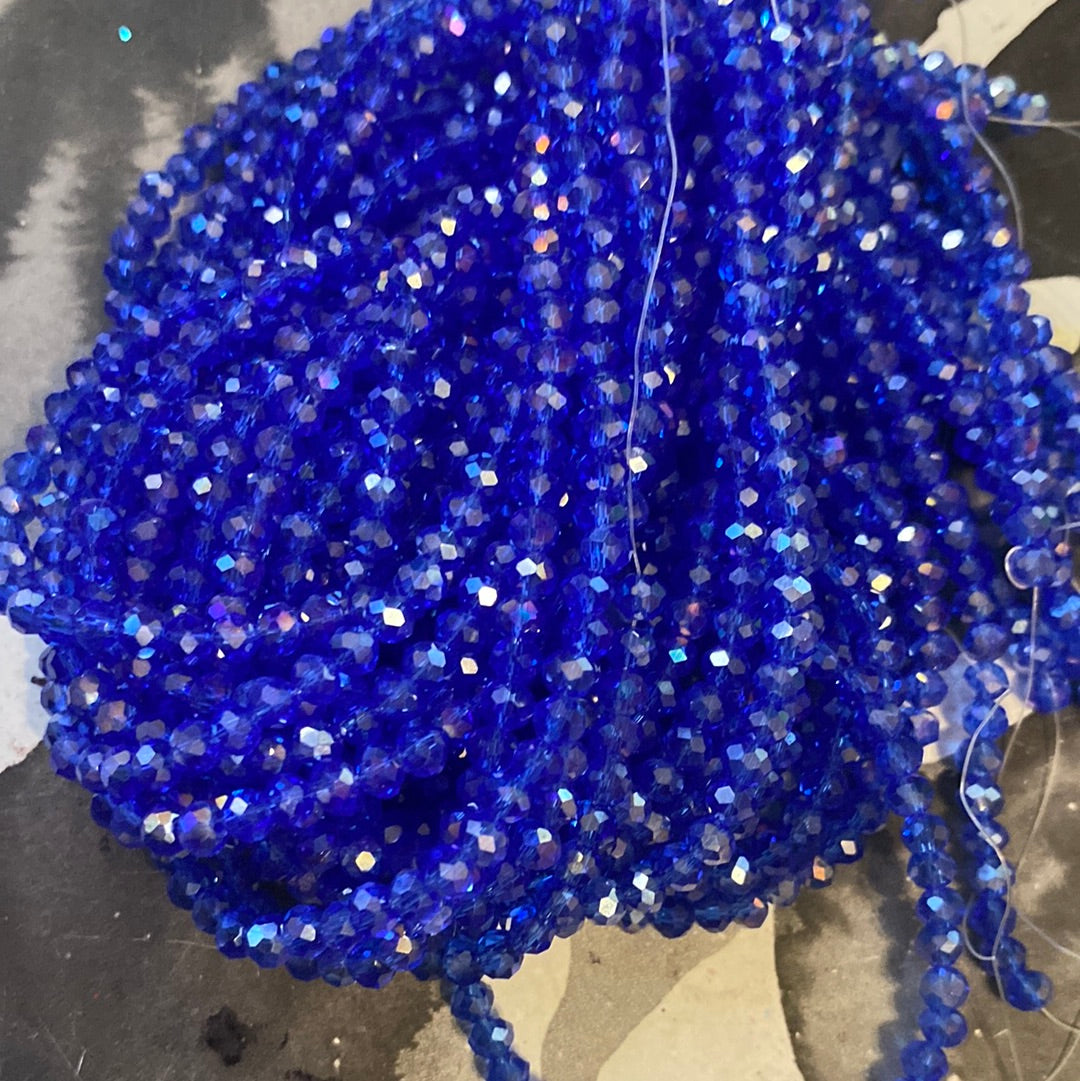 4mm Faceted Rondelle glass beads