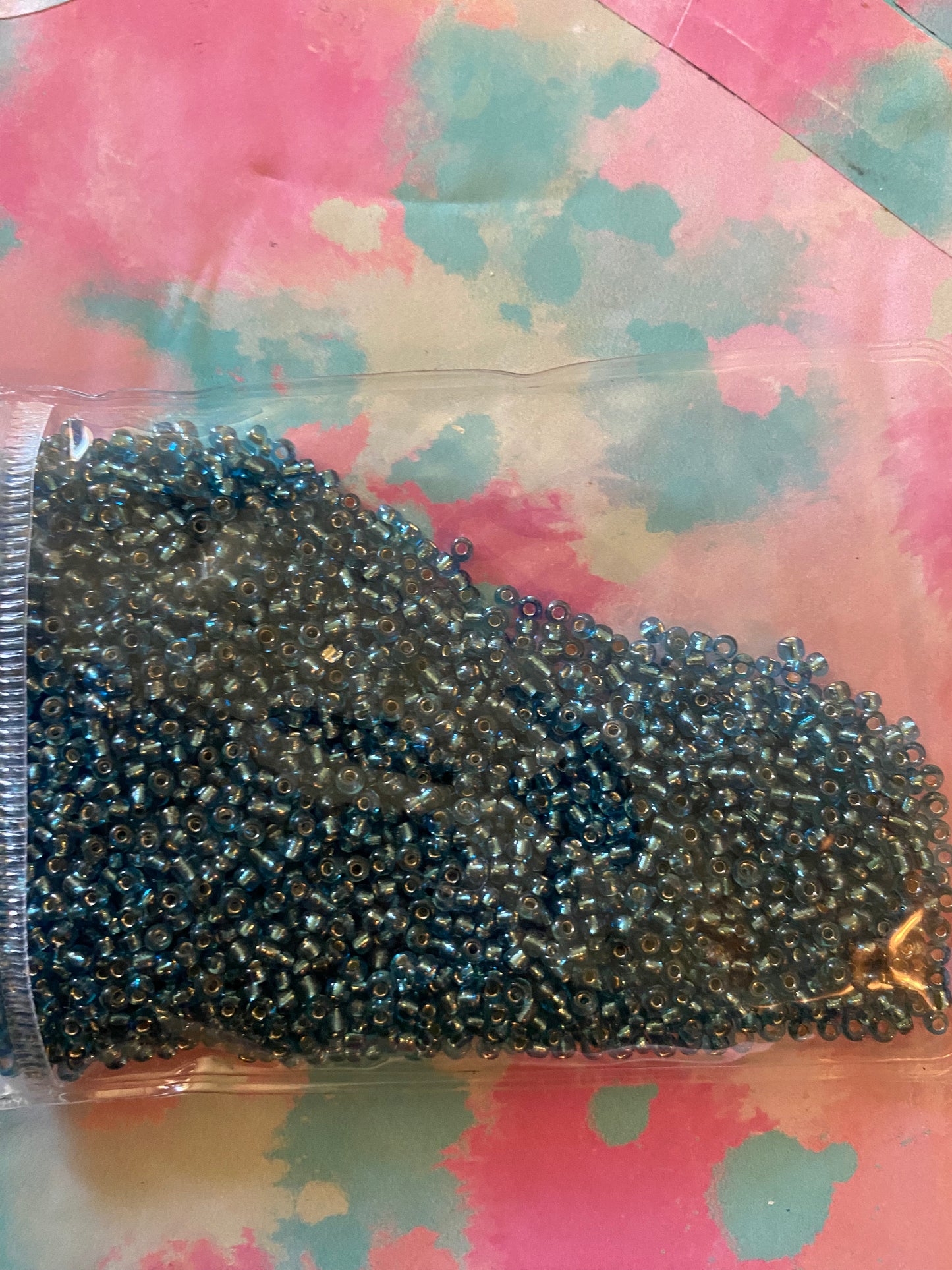 Baby blue seed beads