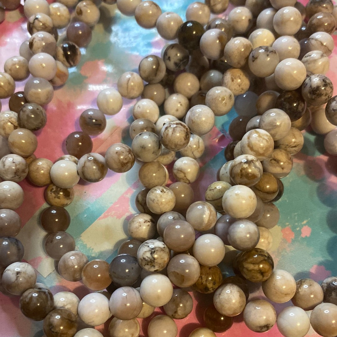 Snow agate beads