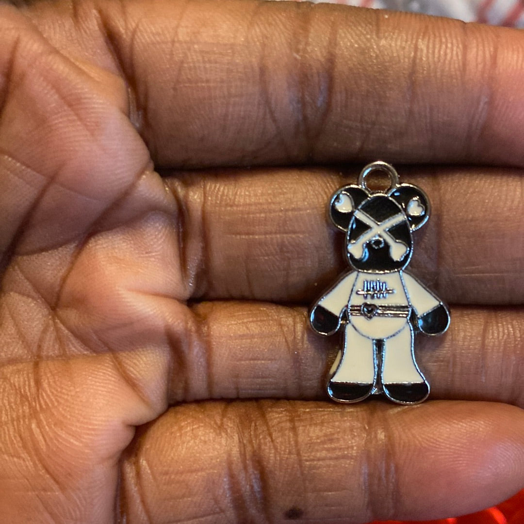 Black white bear charms
