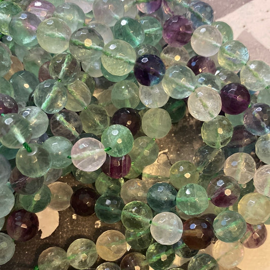 Faceted Rainbow Fluorite 10mm