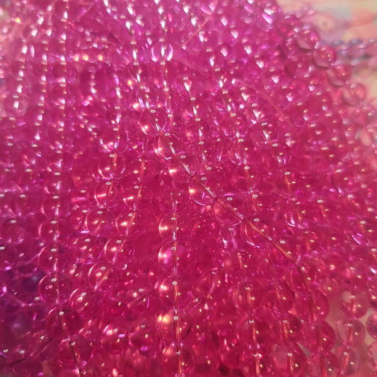 See through pink Barbie glass beads