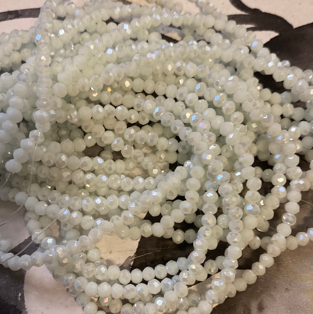 4mm Faceted Rondelle glass beads