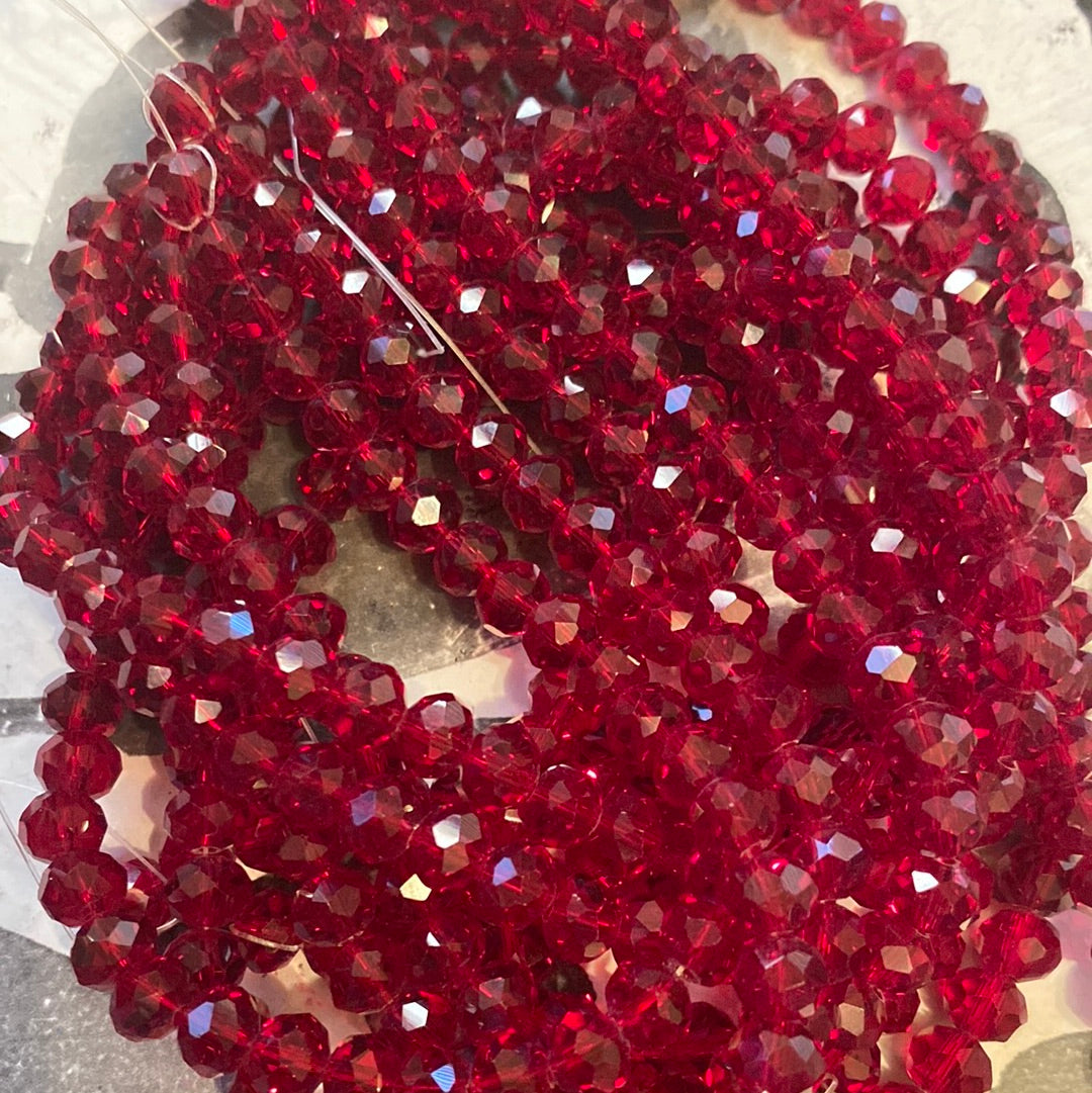 8mm Faceted Rondelle glass beads