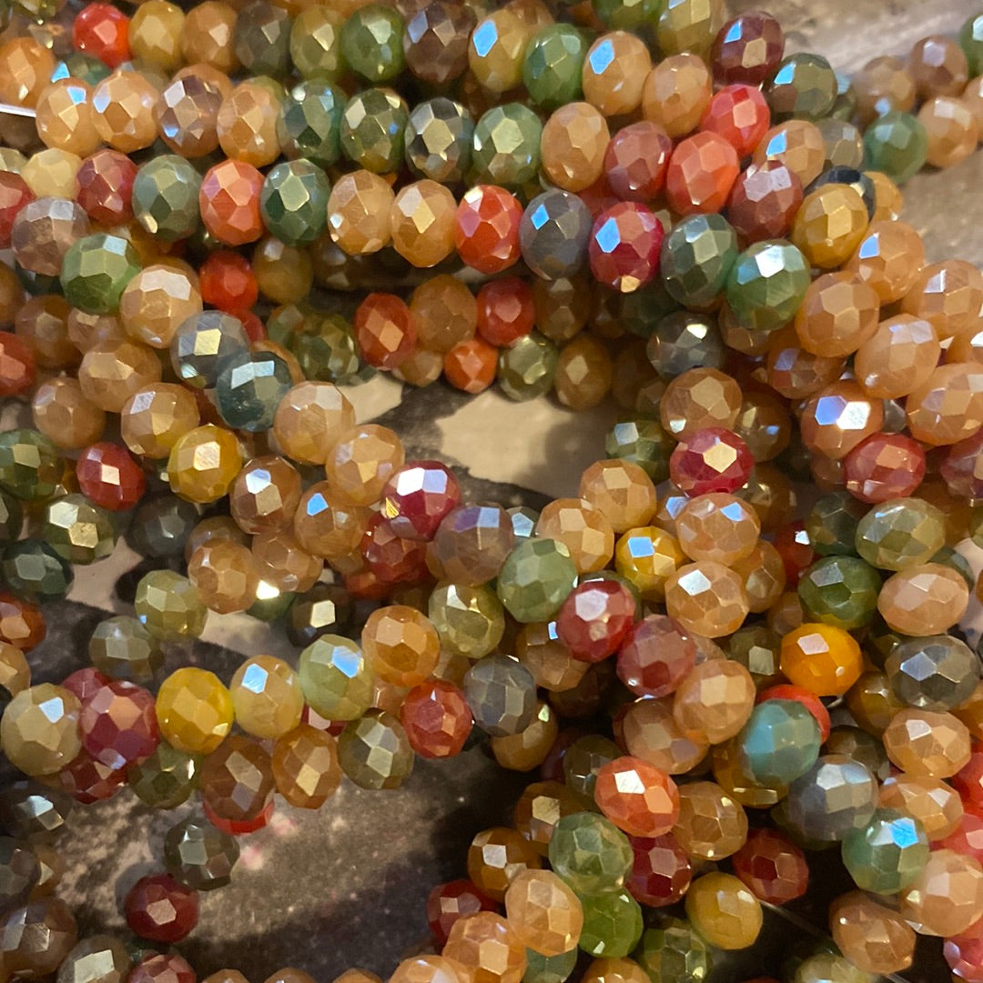 6mm Faceted Rondelle glass beads