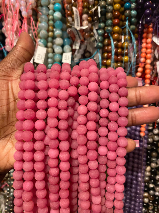 Dark pink, frosted Jade