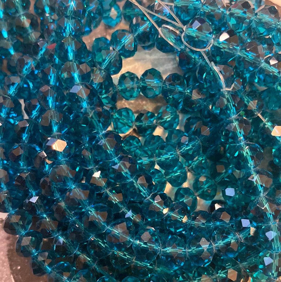 8mm Faceted Rondelle glass beads
