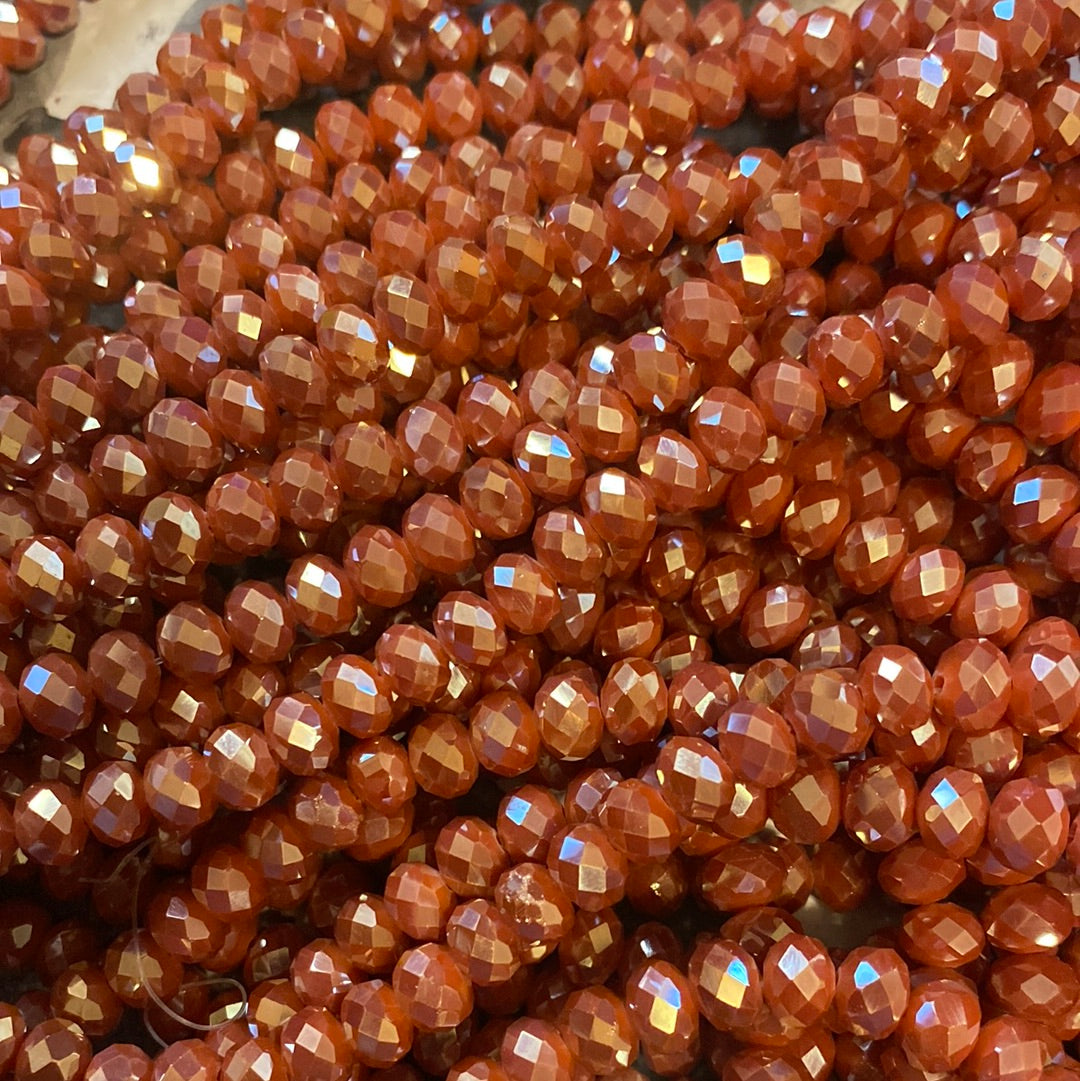 8mm Faceted Rondelle glass beads