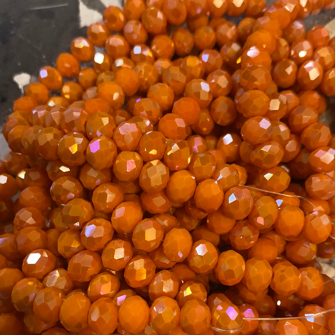 8mm Faceted Rondelle glass beads