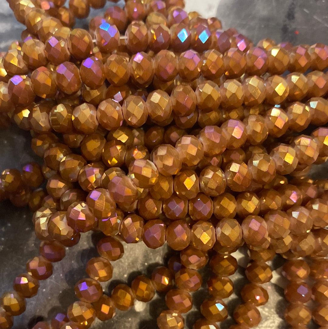 8mm Faceted Rondelle glass beads