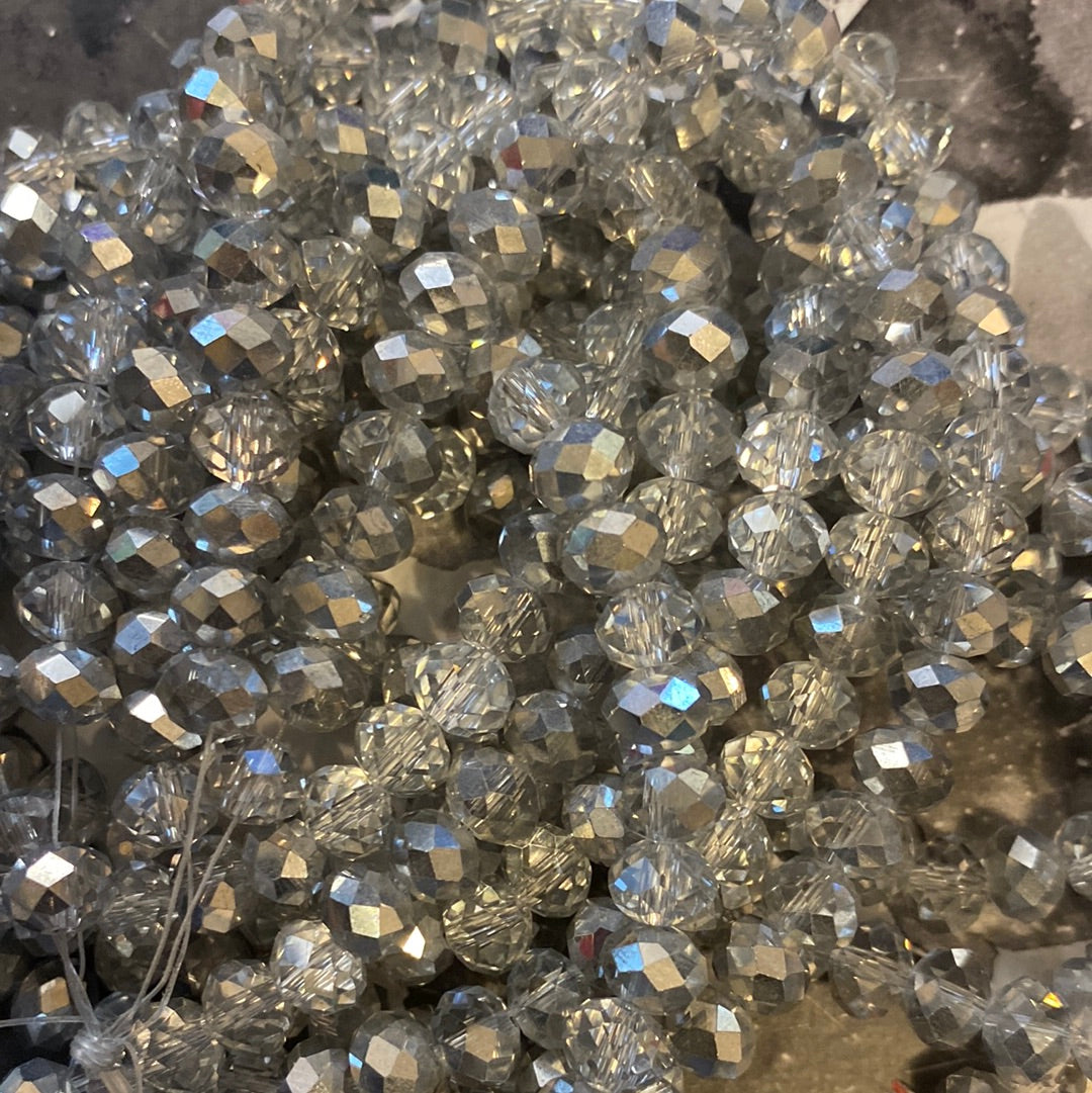 8mm Faceted Rondelle glass beads