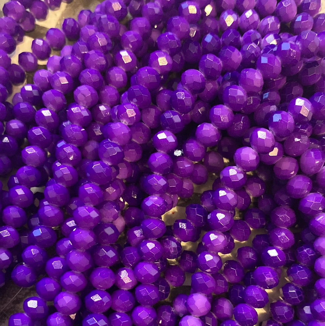 8mm Faceted Rondelle glass beads