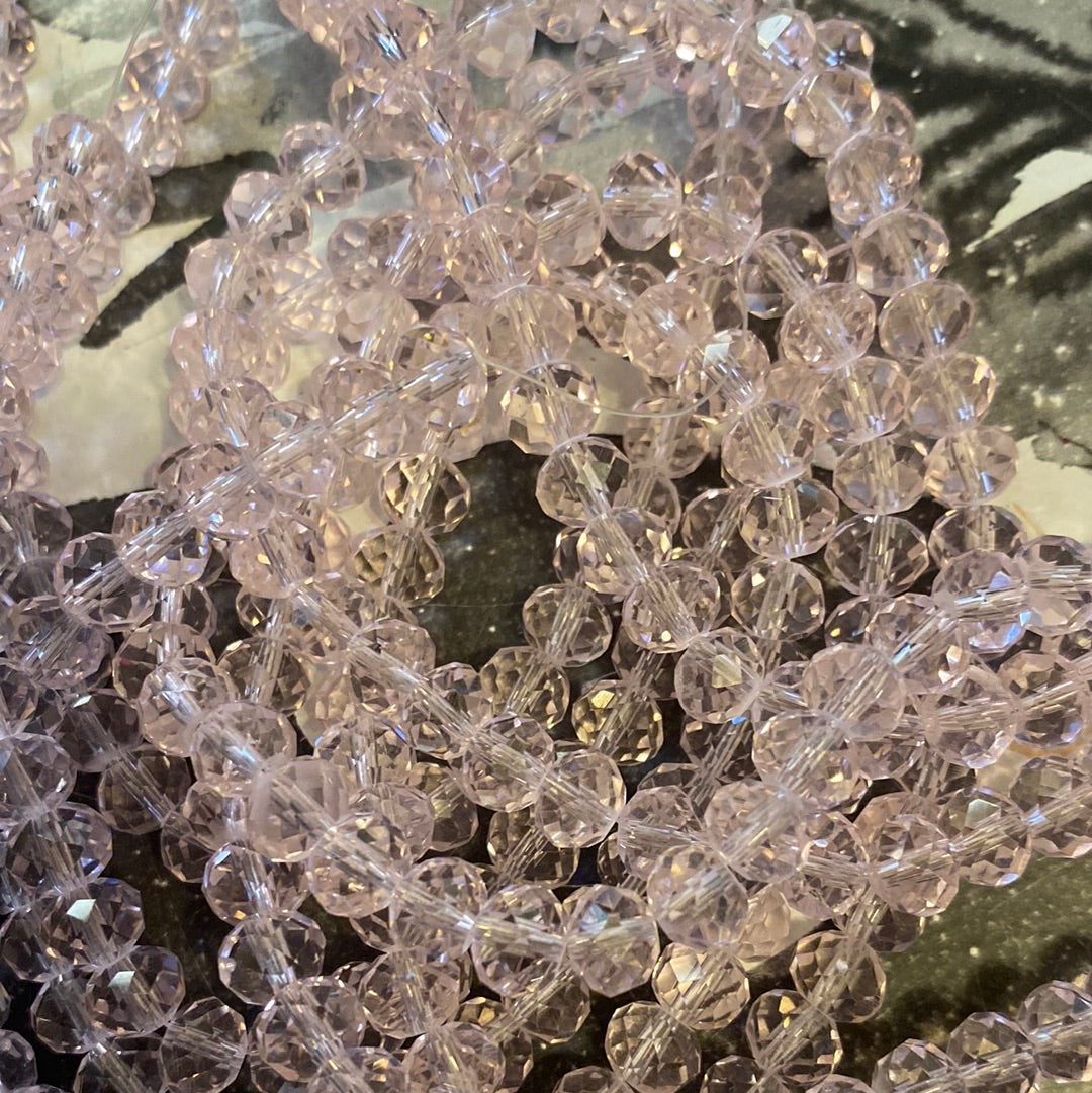 8mm Faceted Rondelle glass beads