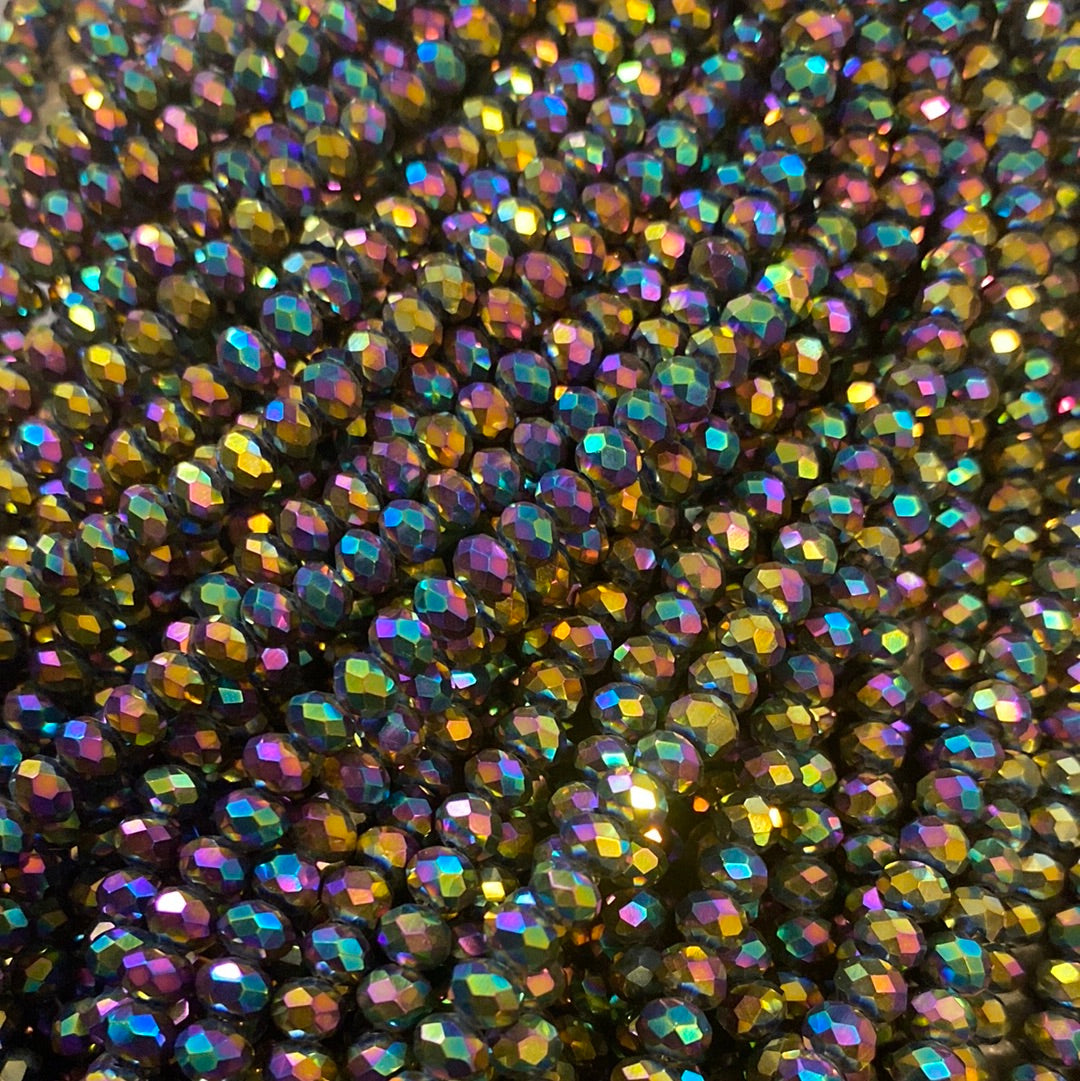 6mm Faceted Rondelle glass beads