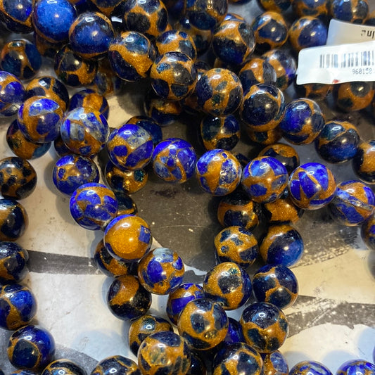 Blue gold stone 10mm