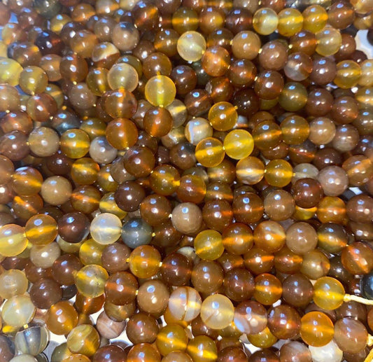 Amber crystal beads