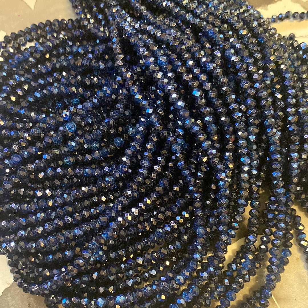 4mm Faceted Rondelle glass beads
