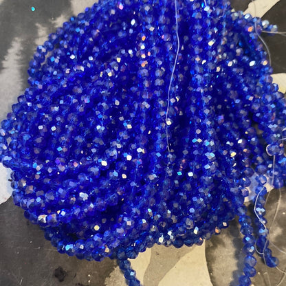 4mm Faceted Rondelle glass beads