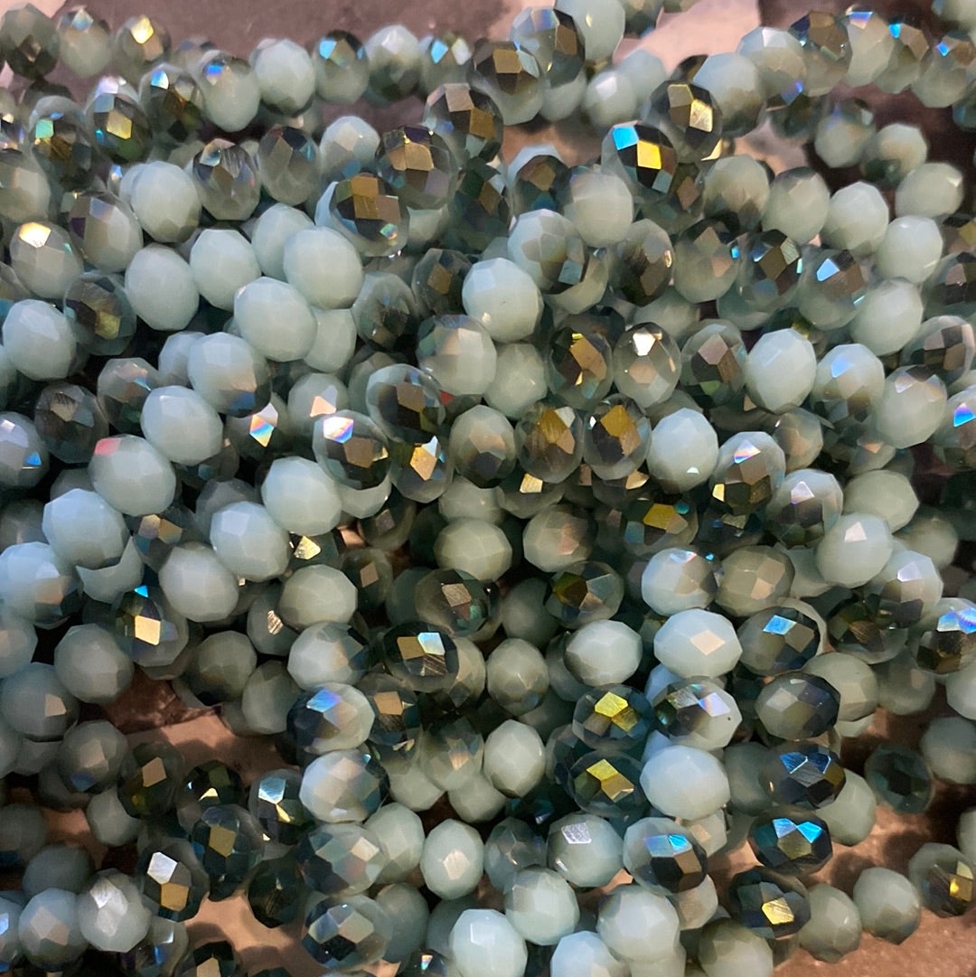 8mm Faceted Rondelle glass beads