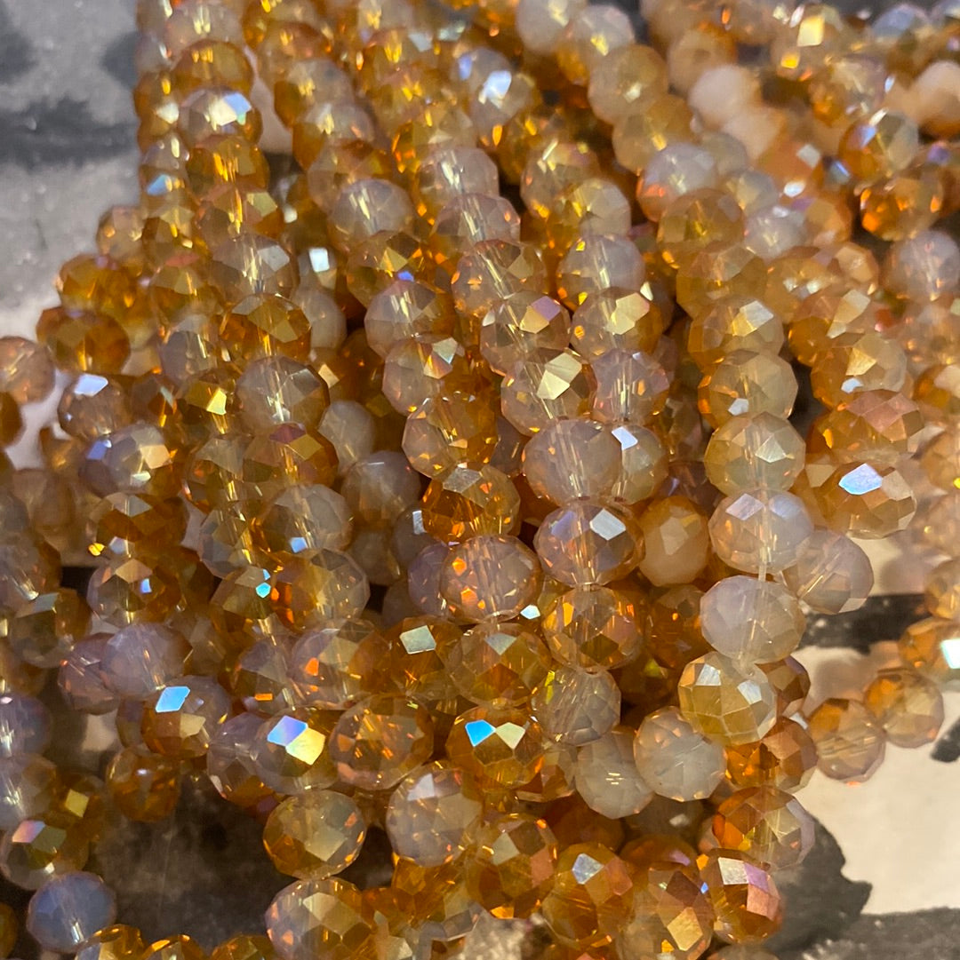 8mm Faceted Rondelle glass beads