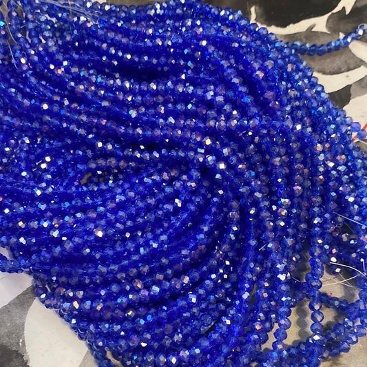 4mm Faceted Rondelle glass beads