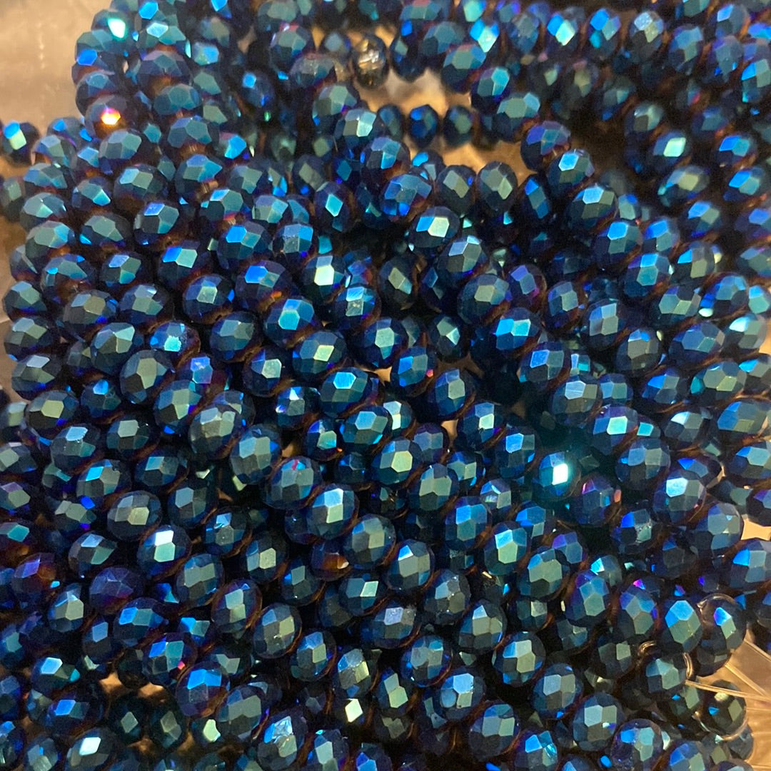 6mm Faceted Rondelle glass beads
