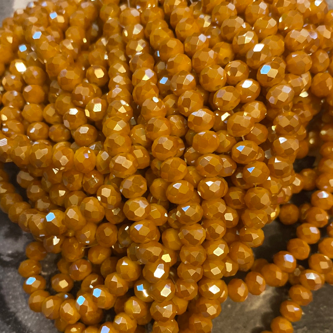 6mm Faceted Rondelle glass beads
