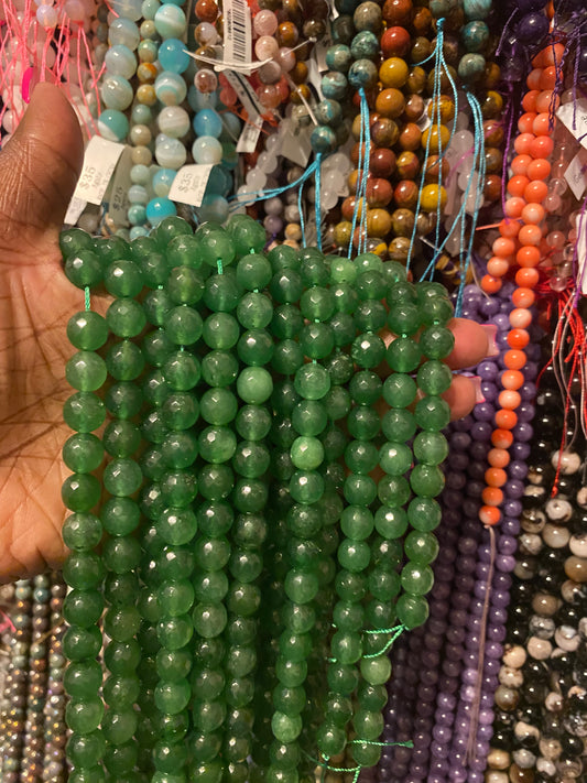 Green jade crystal beads