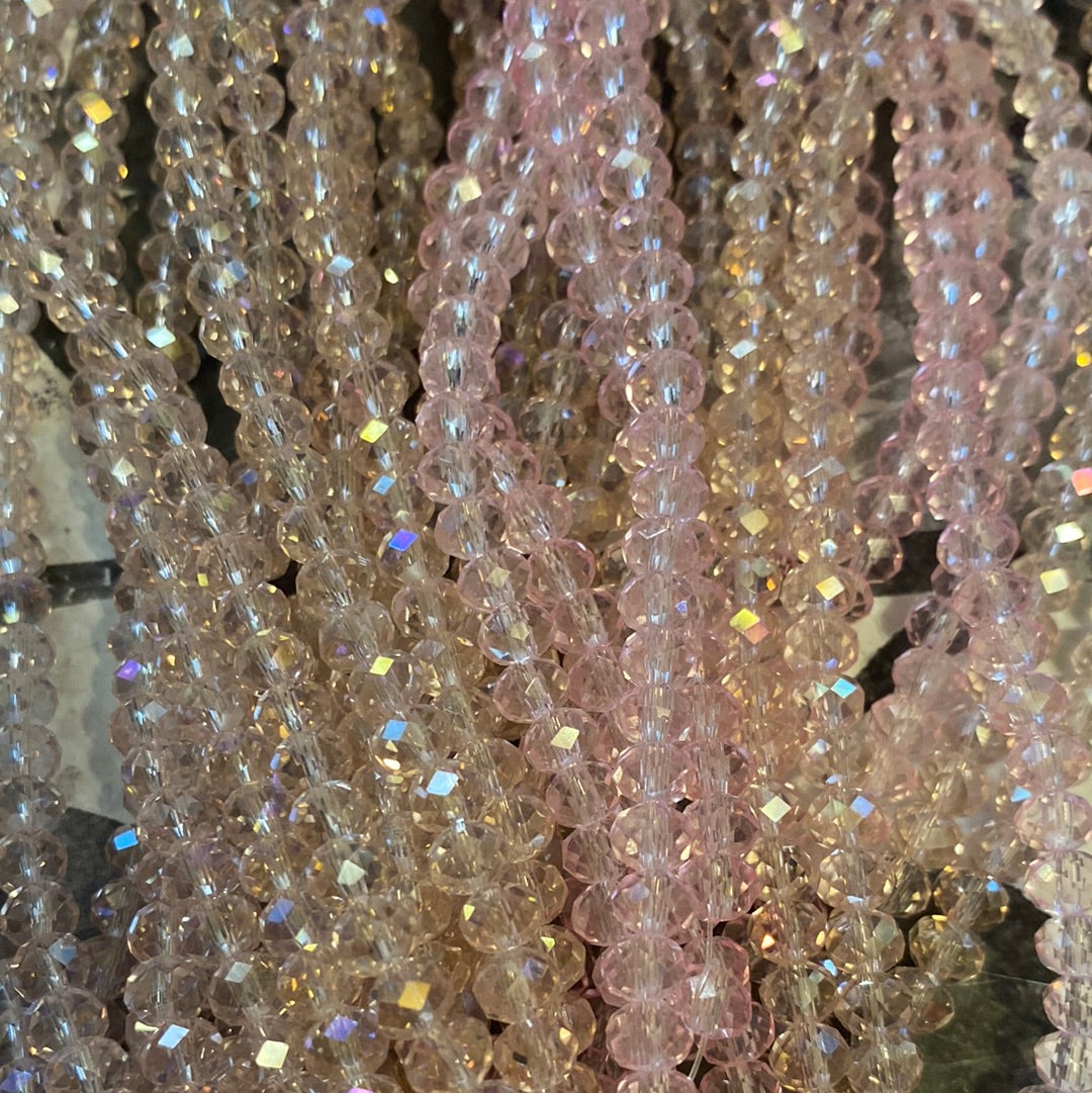 6mm Faceted Rondelle glass beads