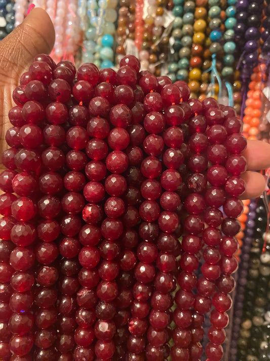 Red jade crystal Beads