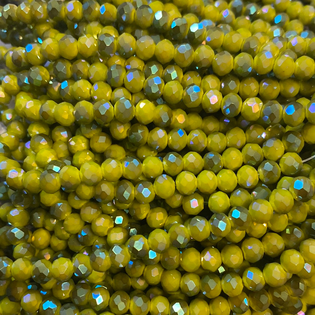 6mm Faceted Rondelle glass beads