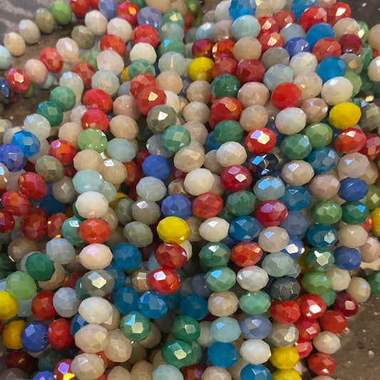 8mm Faceted Rondelle glass beads