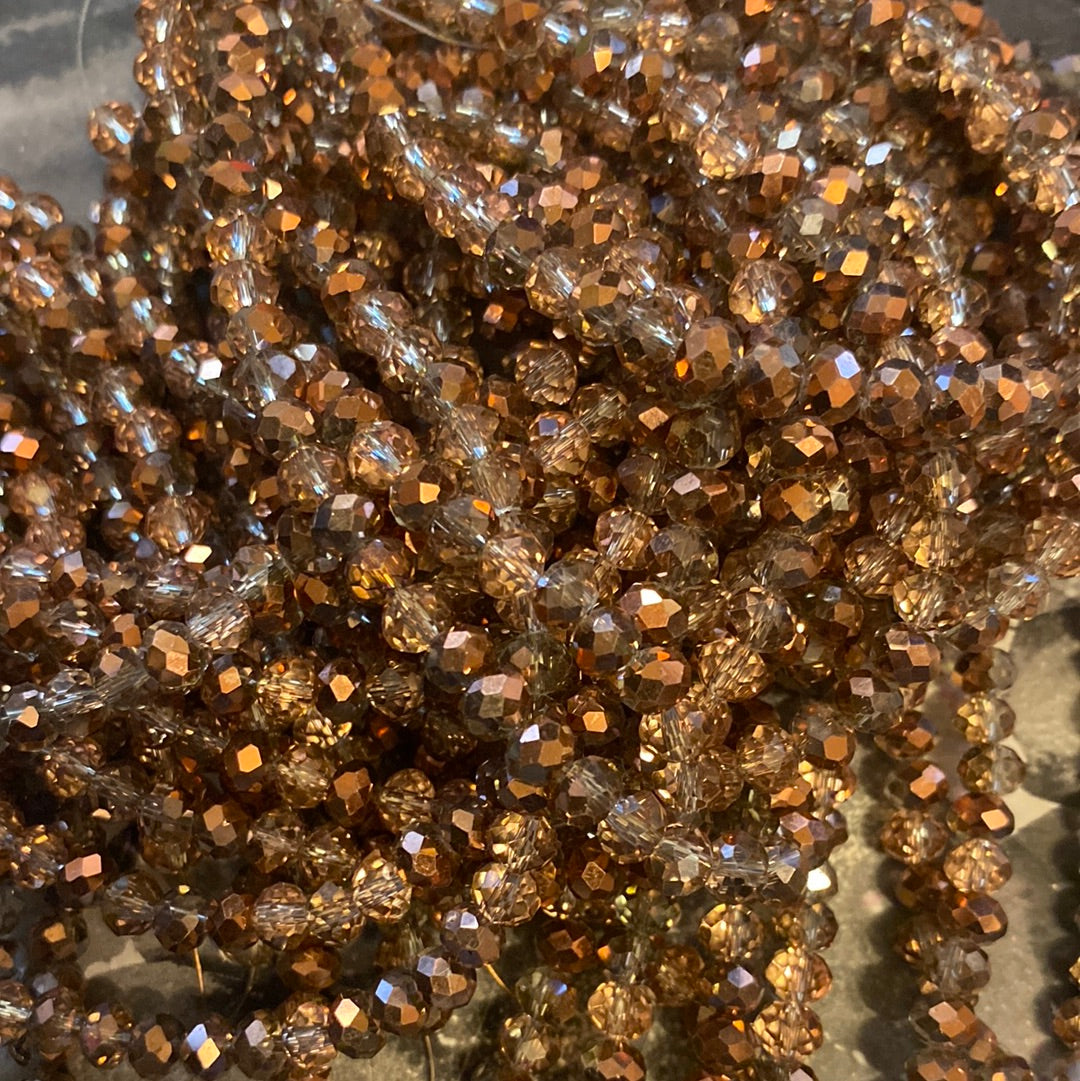 6mm Faceted Rondelle glass beads