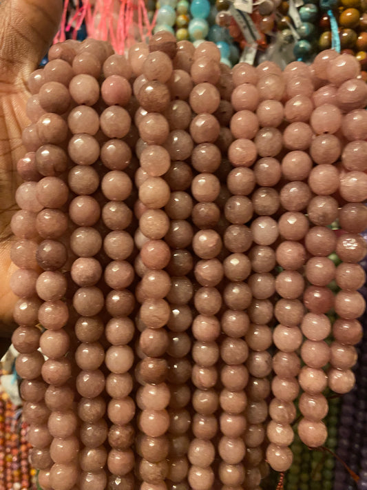 Brown jade crystal beads