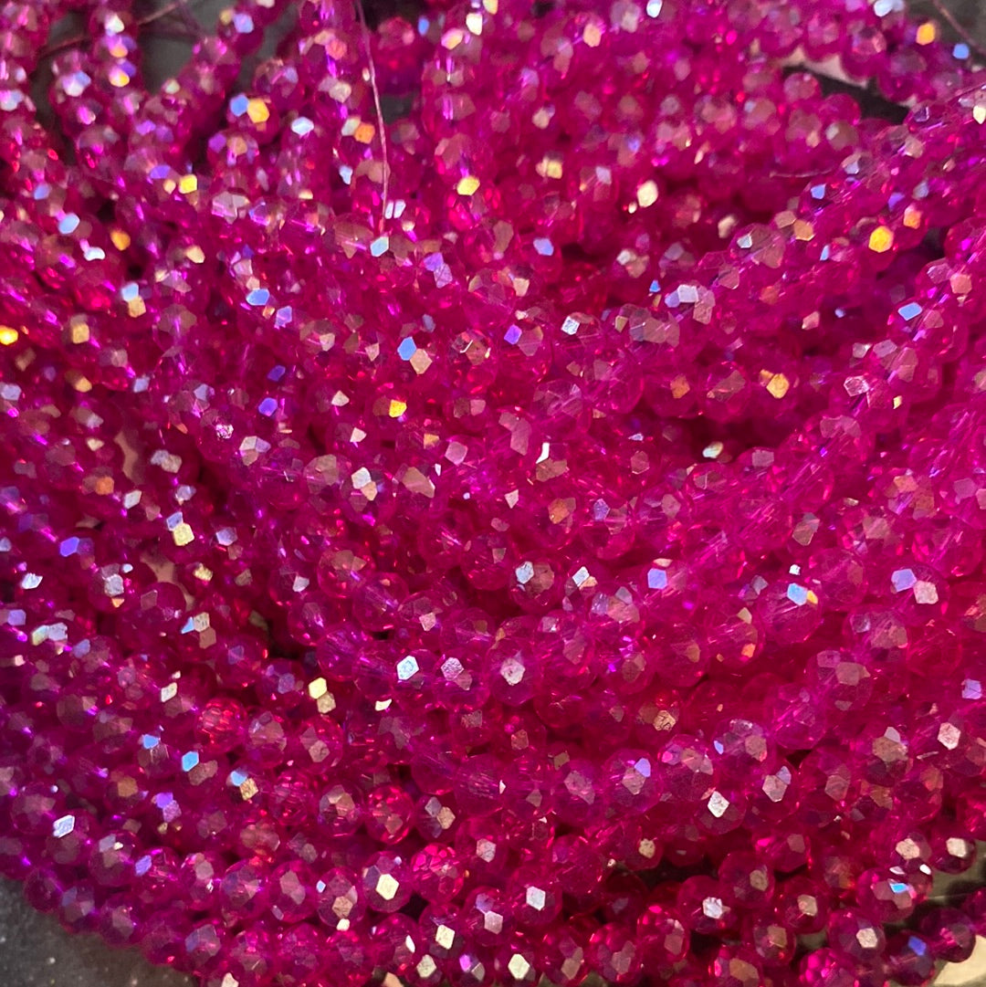 6mm Faceted Rondelle glass beads