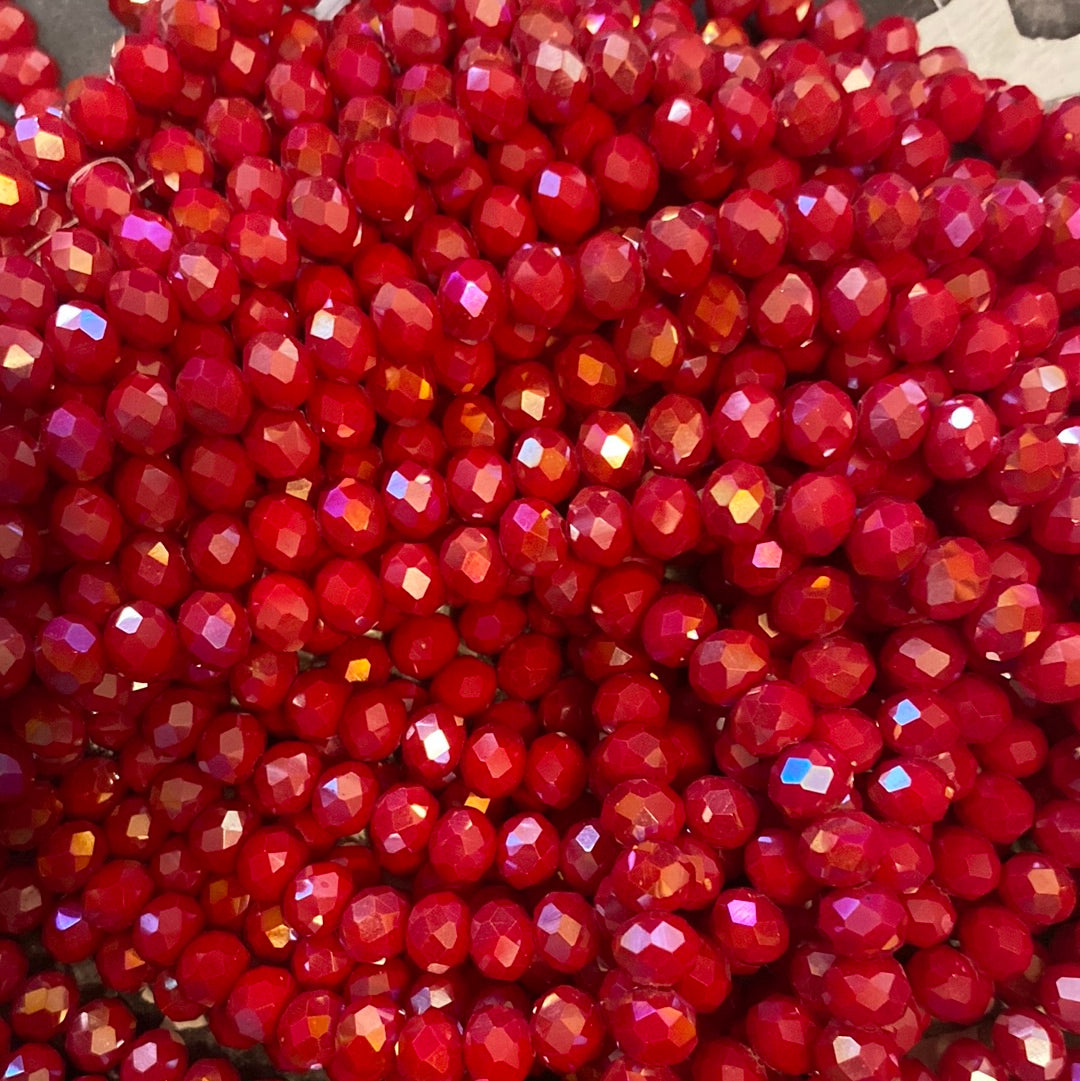 8mm Faceted Rondelle glass beads