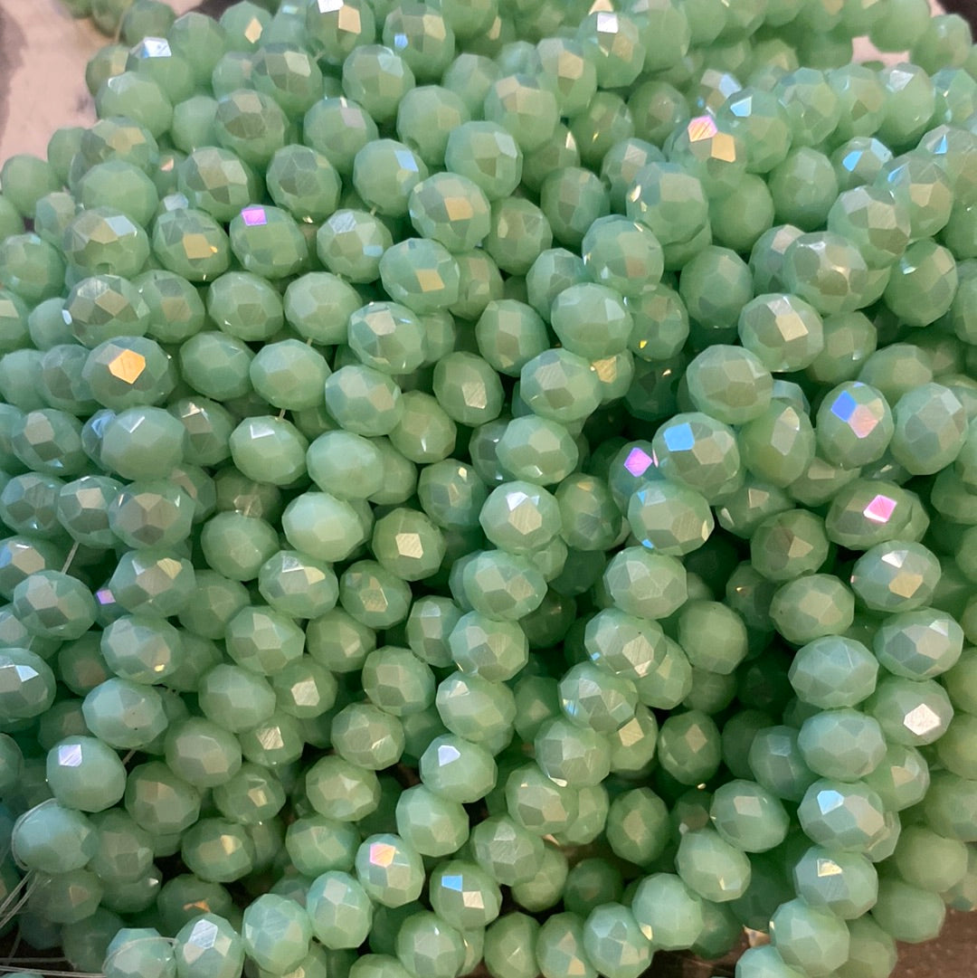 8mm Faceted Rondelle glass beads