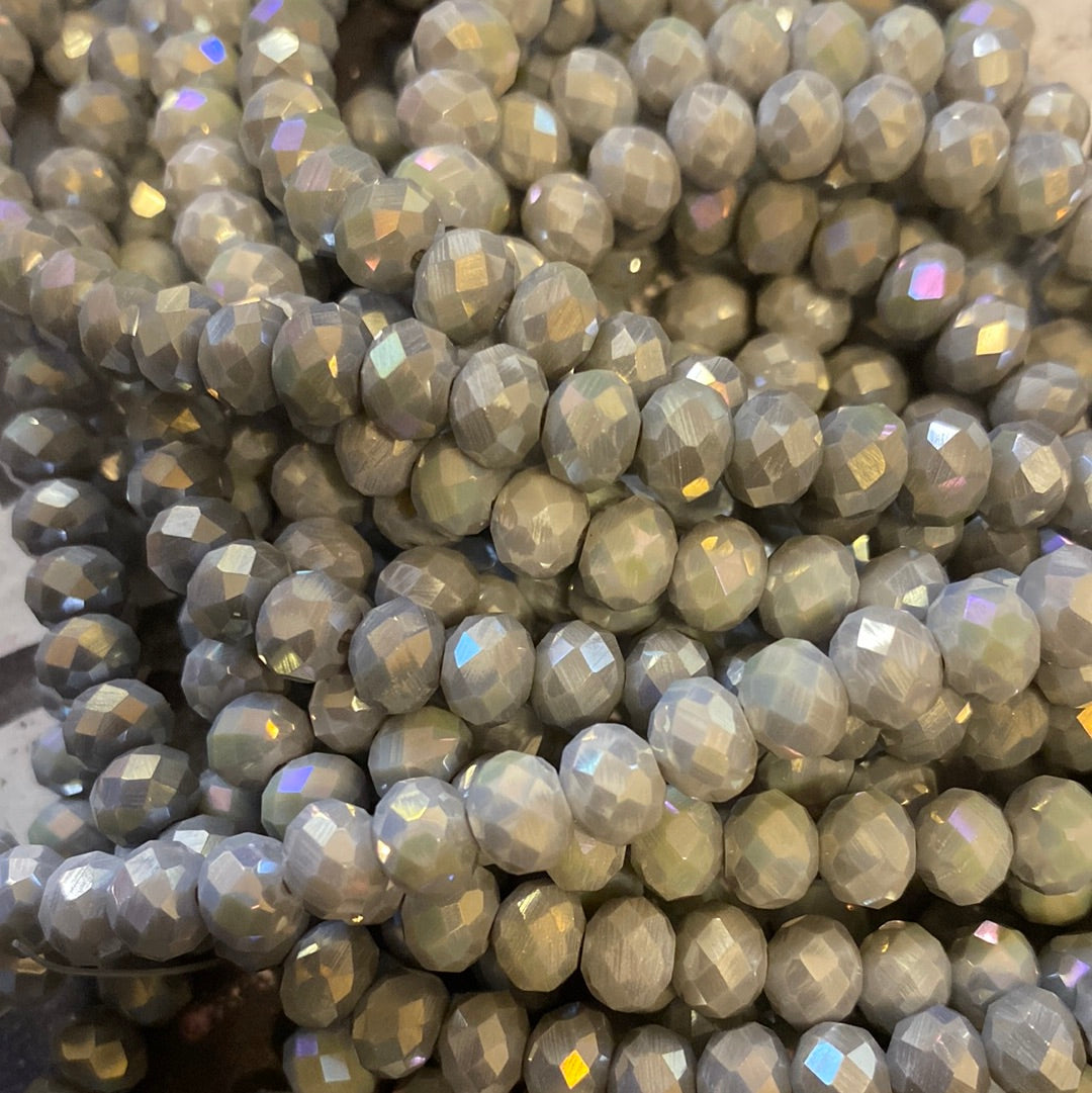 8mm Faceted Rondelle glass beads