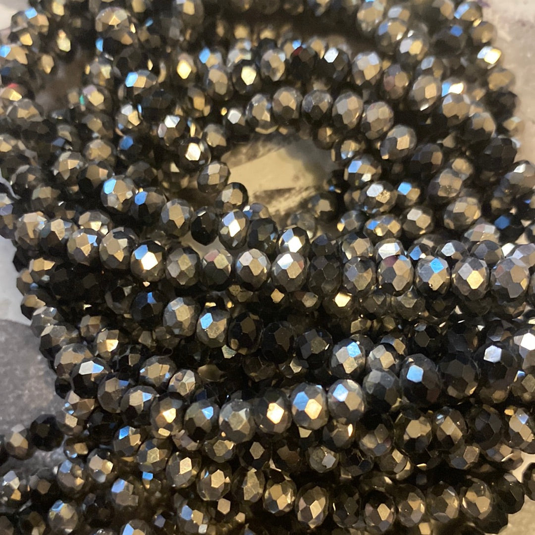 6mm Faceted Rondelle glass beads