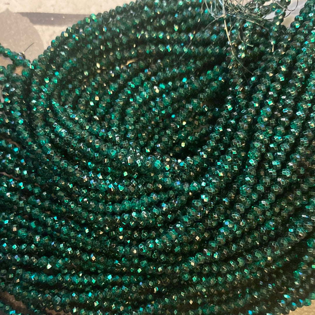 2mm ￼ Faceted Rondelle glass beads