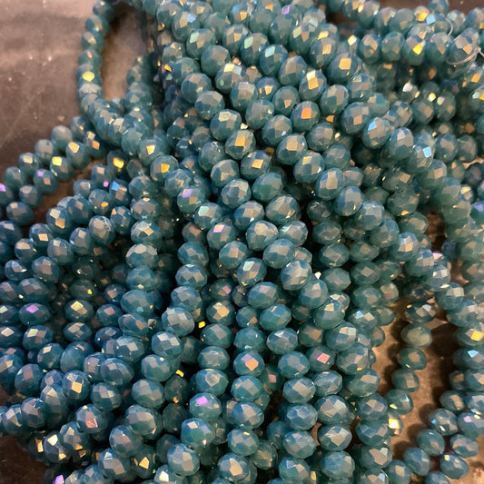 6mm Faceted Rondelle glass beads