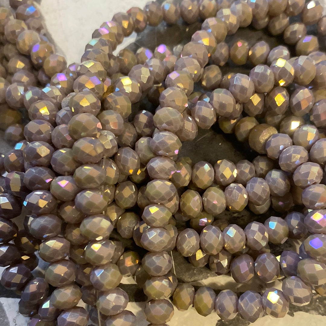 8mm Faceted Rondelle glass beads