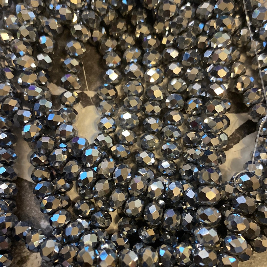6mm Faceted Rondelle glass beads