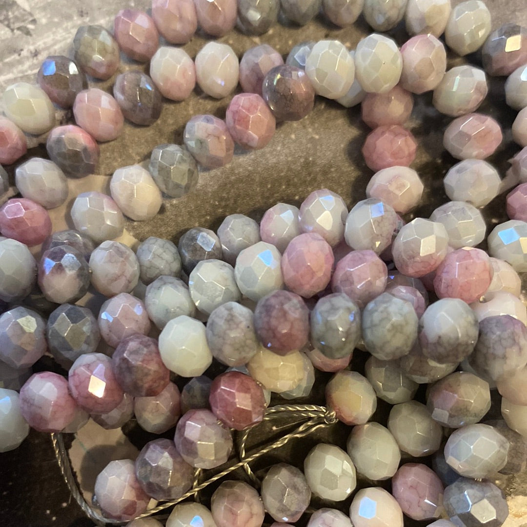 8mm Faceted Rondelle glass beads